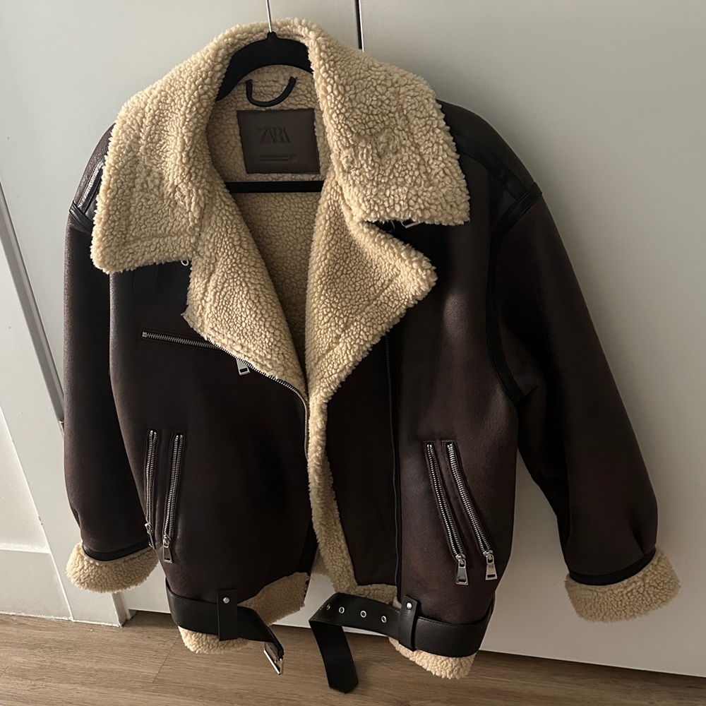 Zara Brown Shearling Jacket